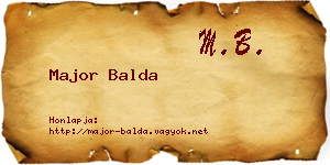 Major Balda névjegykártya